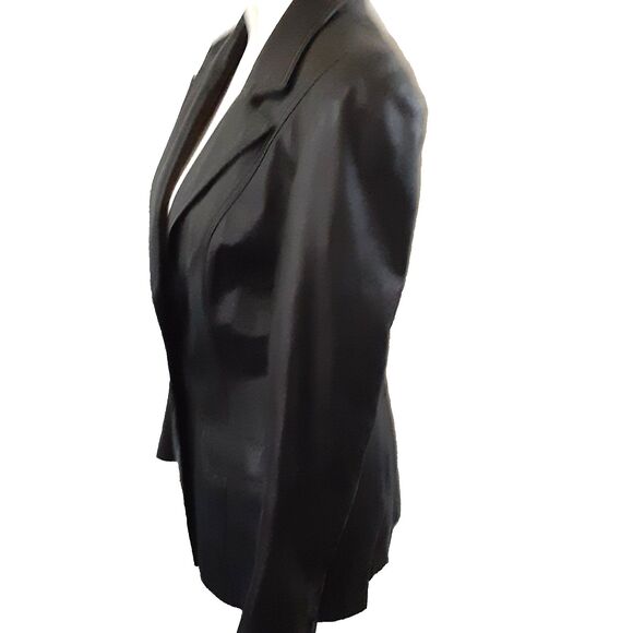 Vintage Rampage fitted black leather jacket fits size S/M Y2K fully lined - Picture 3 of 5